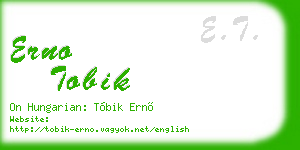 erno tobik business card